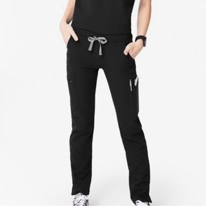 FIGS Yola Skinny Scrub Pants Black Cargo Slim Straight Size XS Petite Women’s